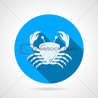 Crab flat round vector icon