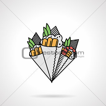 Flat vector icon for temaki sushi