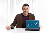Man Analyzing Stock Market Graph