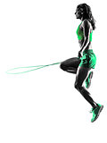 woman fitness Jumping Rope exercises silhouette