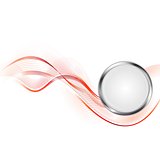 Tech bright wavy background with metal circle
