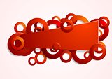 Abstract red banner with circles