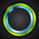 Blue and green glowing circle vector logo