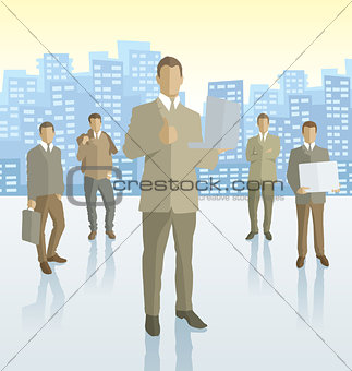 Vector silhouettes of business people