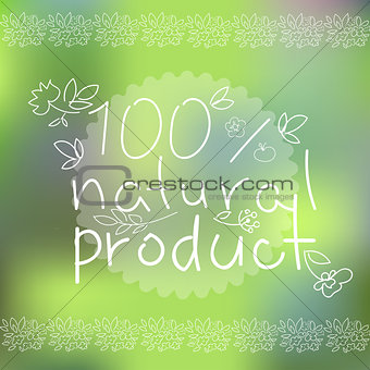 Natural products poster, vector illustration