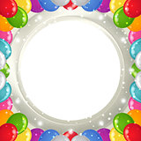Holiday background with balloons frame