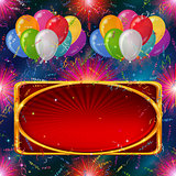 Holiday background, balloons with banner