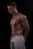 young athlete bodybuilder man