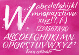 Modern alphabet pink background.