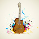 Music background with guitar