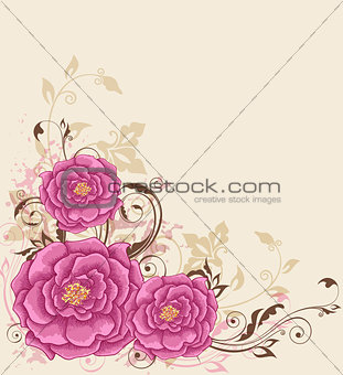 Background with pink roses