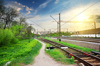 Poles on a railway