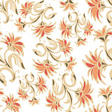 Ornate seamless pattern with abstract flowers.
