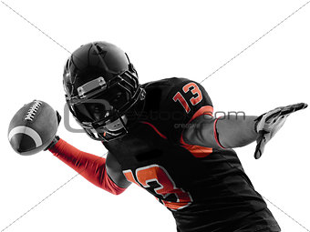 american football player quarterback passing portrait silhouette
