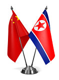 China and North Korea - Miniature Flags.