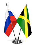 Russia and Jamaica - Miniature Flags.