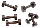 old  rusty dumbbells collection