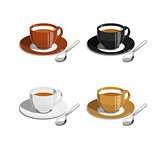 Cup of coffee. Set of vector illustrations