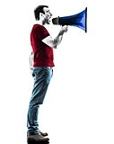 man with megaphone  silhouette