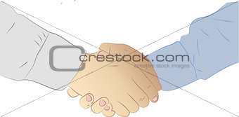 Businessman handshake. Background for business and finance concept. Trusted partnership. Vector Illustration, low poly style design element for poster, flyer, cover, brochure.