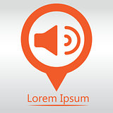 Sound, Speaker Volume icon, icon map pin