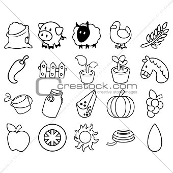 Agricultural Simple Icon Set
