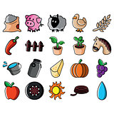 Agricultural Icons Set