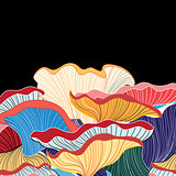 abstract background of different fungi