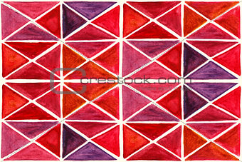 Vector Seamless Watercolor Geometric  Checked Pattern