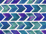 Vector Seamless Watercolor Geometric  Pattern with Arrows