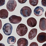 Vector Seamless Pattern with Watercolor Hand Drawn Stones