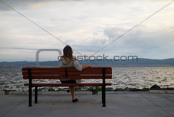 Sitting on a bench