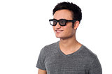 Young happy man wearing dark sunglasses