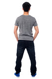 Rear view of a man in casuals, full length shot