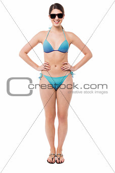 Fashion model in bikini, summers