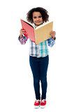 School girl a reading book