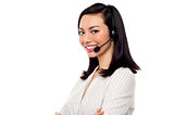Female call centre executive