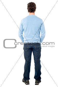 Rear view of a man in casuals