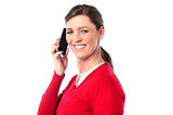 Woman speaking over cellphone