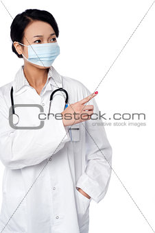 Female surgeon pointing out something