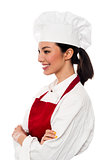 Portrait of cute asian female chef