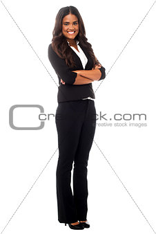 Young confident mixed latin businesswoman