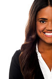Cropped image of a smiling corporate lady