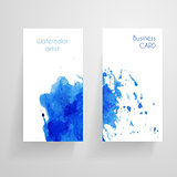Watercolor cbusiness card template.