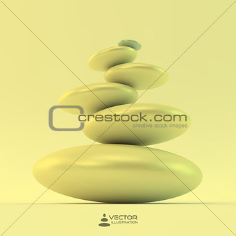 Spa stones. Vector 3d illustration.