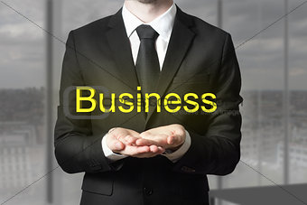 businessman begging gesture golden business symbol