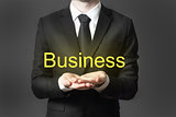 businessman with open hands business