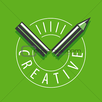 vector logo broken pencil on a green background