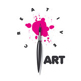 vector logo brush and blots of paint