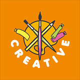 vector logo brush and palette for creativity